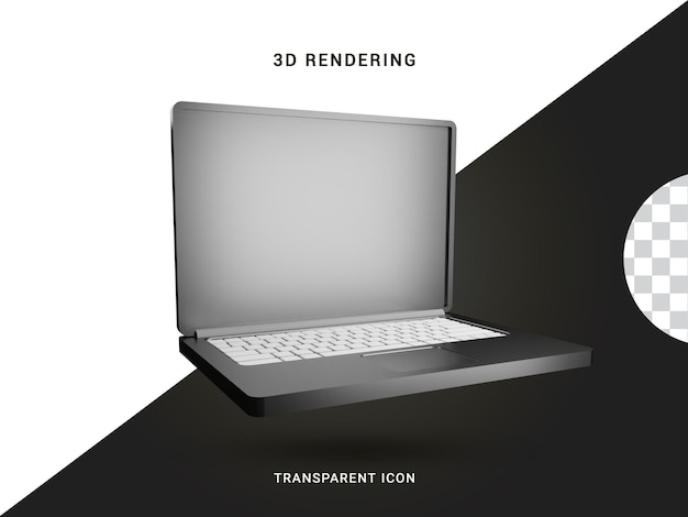 3D-Rendering Laptop-Symbol für die Komposition