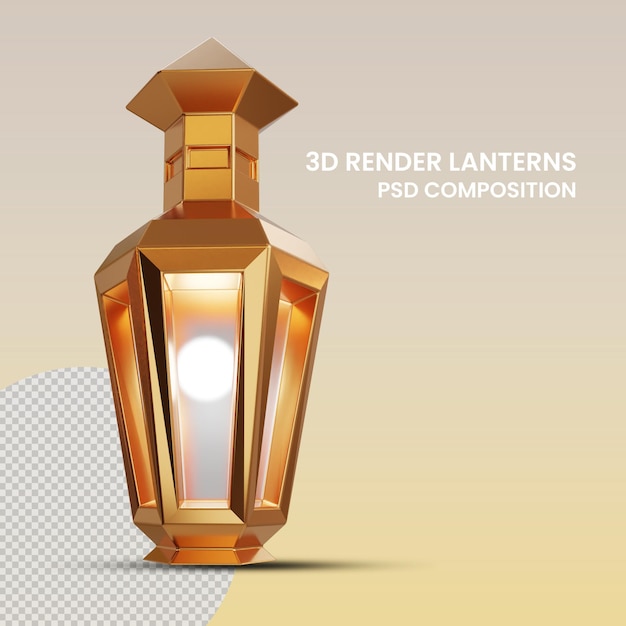 3D-Rendering Laternen transparent Foto Vorderansicht