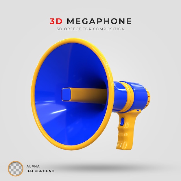 3D-Rendering Lautsprecher-Megafon-Szene 3D-Ikonen 3D- Rendering