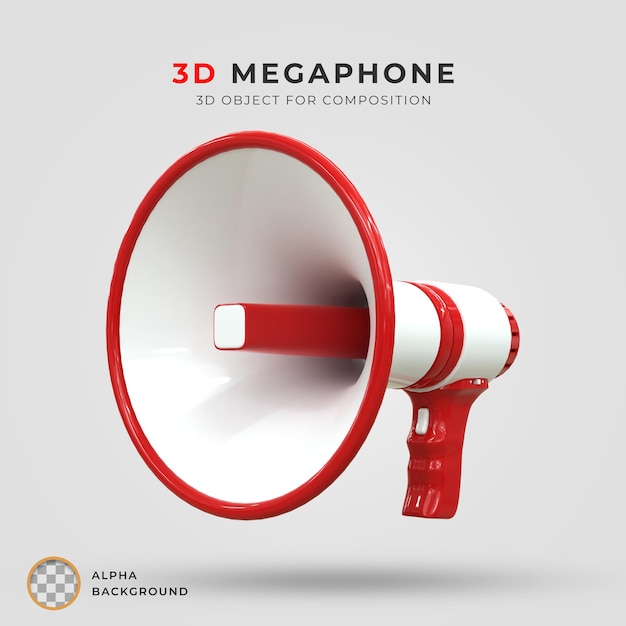 3D-Rendering Lautsprecher-Megafon-Szene 3D-Ikonen 3D- Rendering
