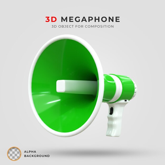 3D-Rendering Lautsprecher-Megafon-Szene 3D-Ikonen 3D- Rendering