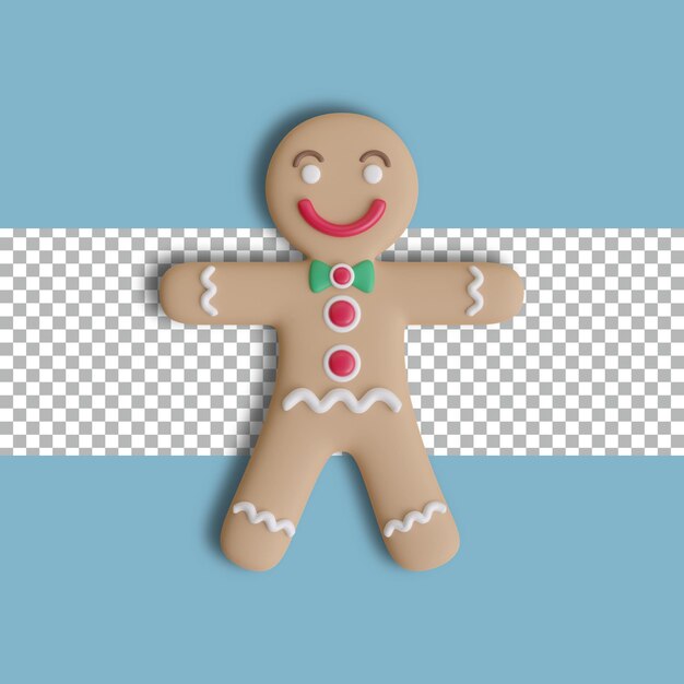 3D-Rendering Lebkuchenmann-Objekt transparent