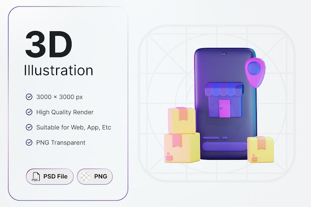 3D-Rendering Lieferort Cyber Monday Konzept Modernes Design
