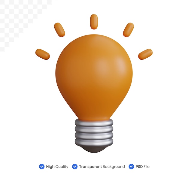 3d rendering light bulb ideas isolated
