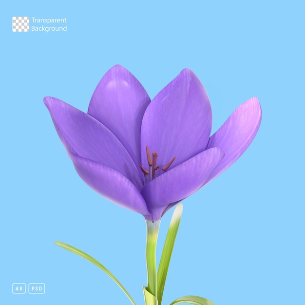 3D-Rendering Lila Blume