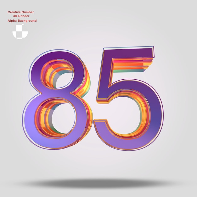 3D-Rendering lila Nummer 85 für Design