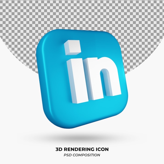 3D-Rendering LinkedinIcon-Objekt