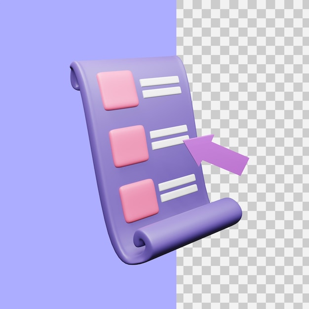 3D-Rendering-Listensymbol