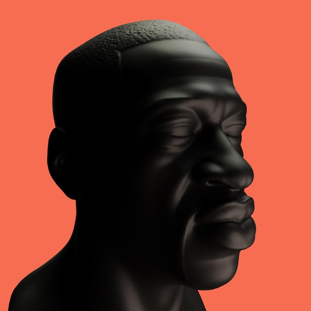 3D-Rendering Mann im Afro-Stil