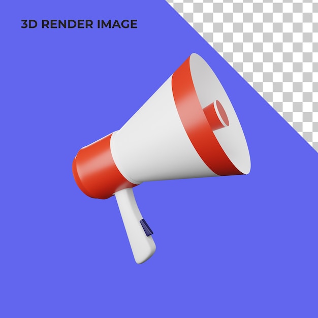 PSD 3d-rendering-megaphon