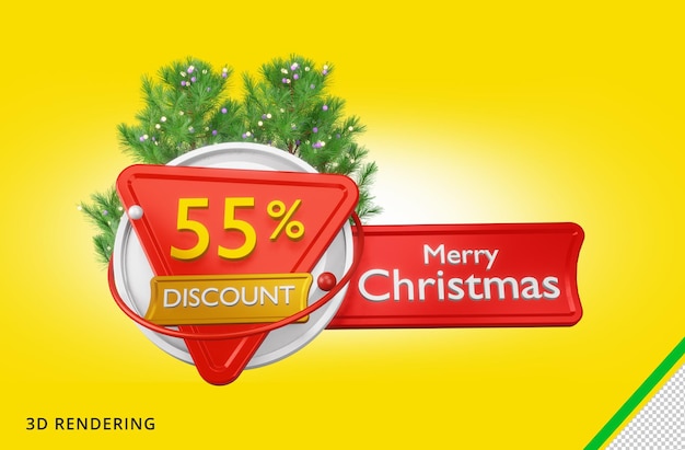 PSD 3d rendering merry christmas 55 sale premium psd