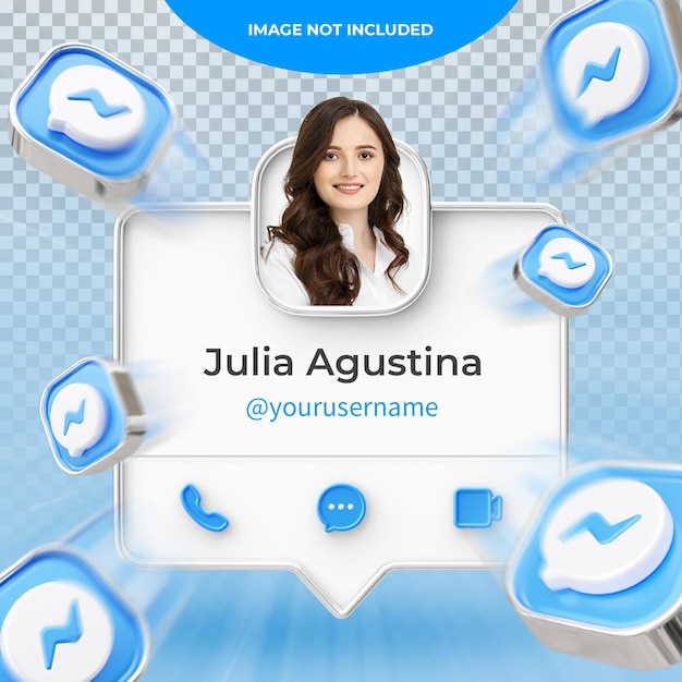 PSD 3d-rendering messenger-profil