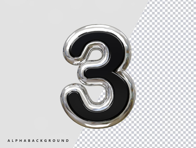 3D-Rendering mit 3-stelligem Texteffekt, Illustration
