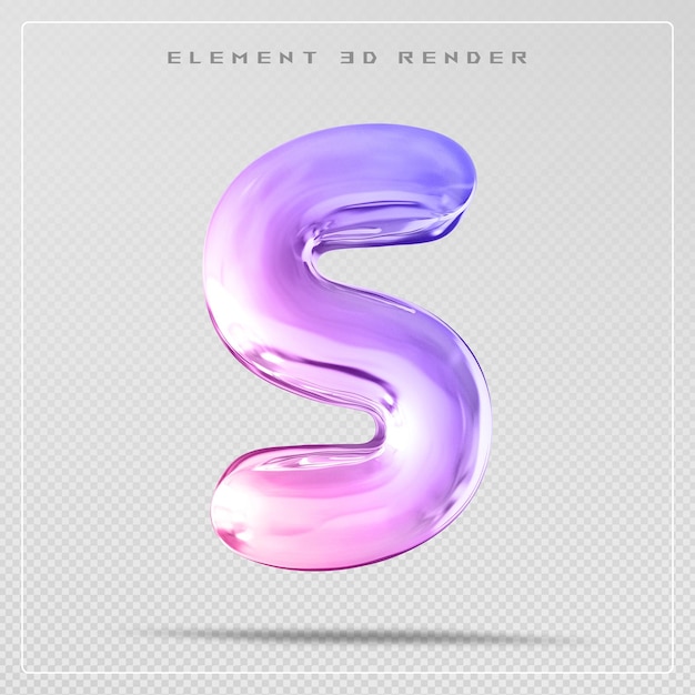 3D-Rendering mit gradienten Buchstabenblasen