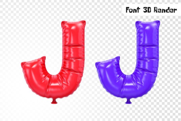 PSD 3d-rendering mit j-schriftartballon