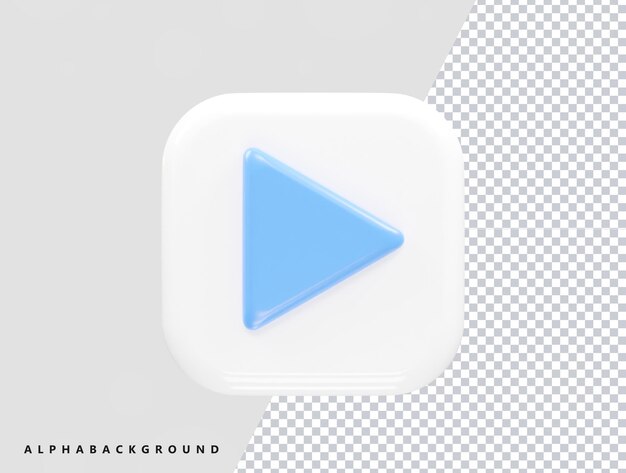 PSD 3d-rendering mit vektor-video-player-ikonen