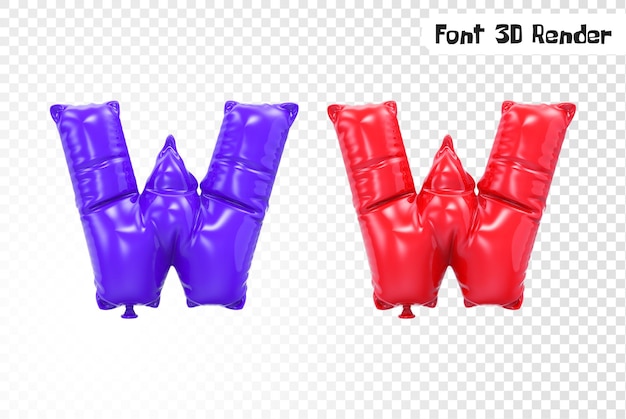 PSD 3d-rendering mit w-schriftartballon