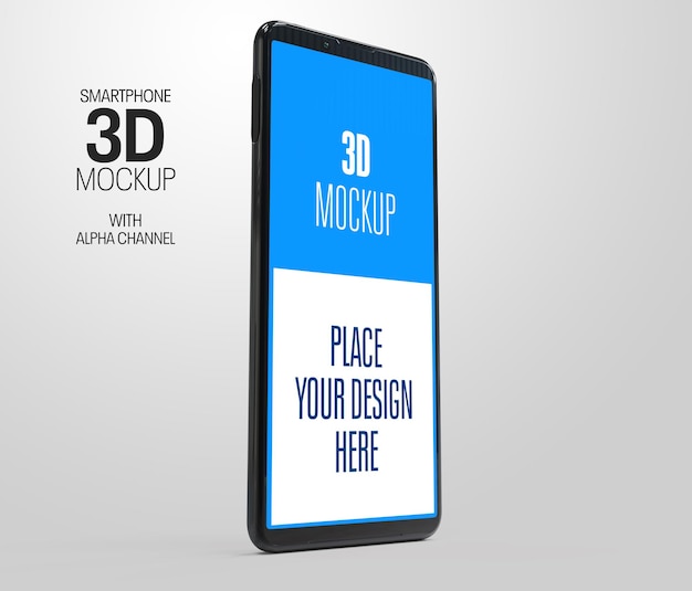 3d-rendering-modell der smartphone-ansicht