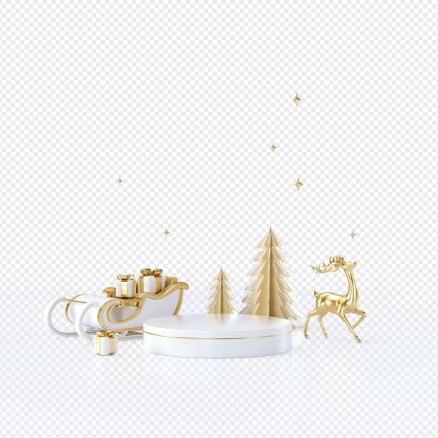 3D rendering navidad sobre un fondo blanco, feliz año nuevo