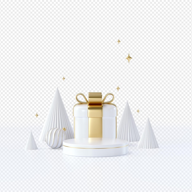 3D rendering navidad sobre un fondo blanco, feliz año nuevo