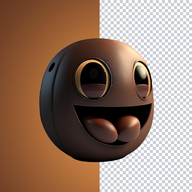 3D-Rendering niedliches Emoticon mit transparentem Hintergrund