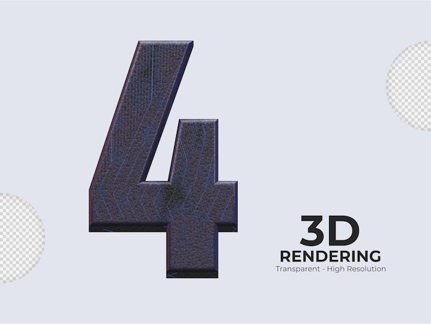 3d rendering number 4 isolated