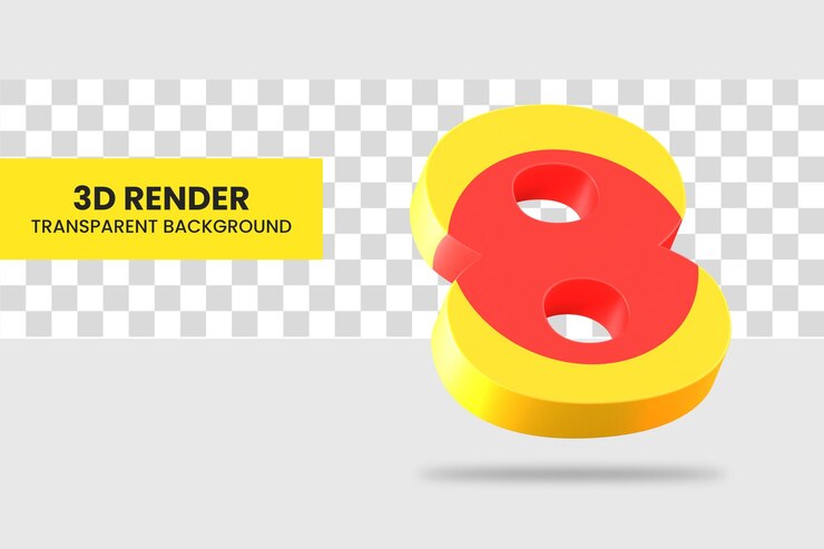 3d rendering number 8 isolated