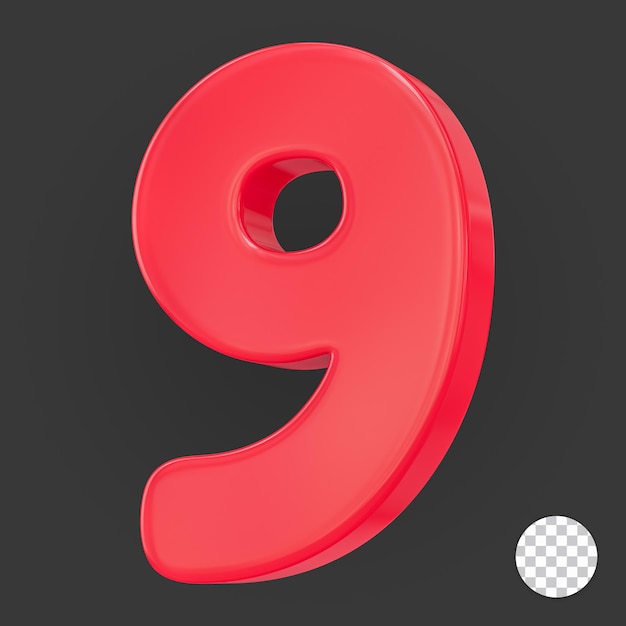 3d rendering number nine