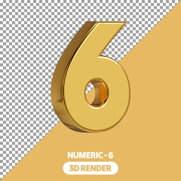 3d Rendering numerico in stile oro isolato su sfondo trasparente PSD