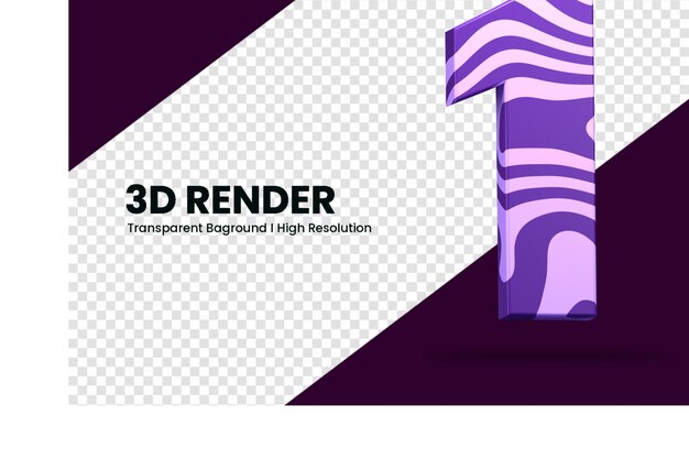 3D-Rendering Nummer 1 isoliert