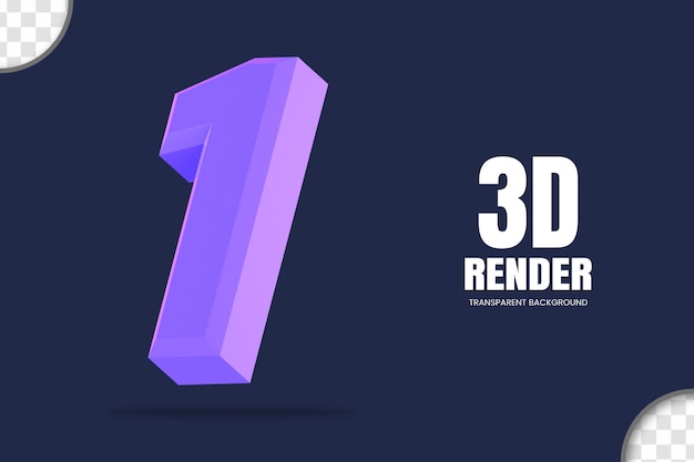 3d-rendering nummer 1 isoliert