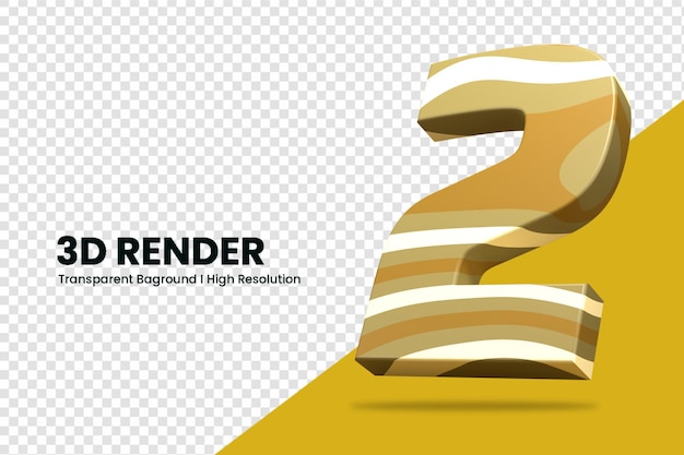 3D-Rendering Nummer 2 isoliert