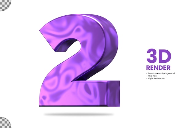 3D-Rendering Nummer 2 isoliert