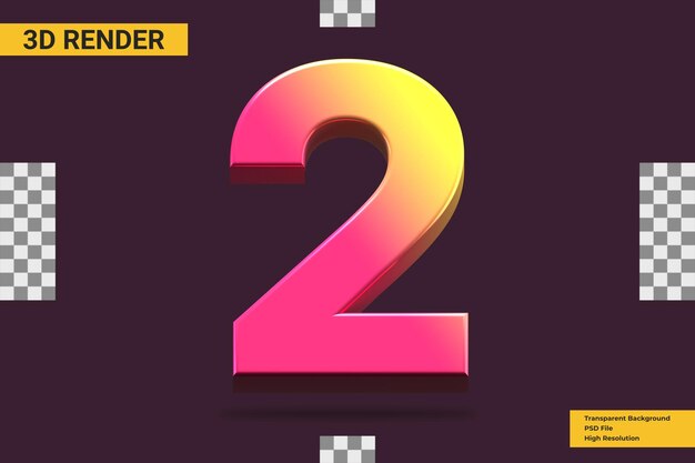 3D-Rendering Nummer 2 isoliert