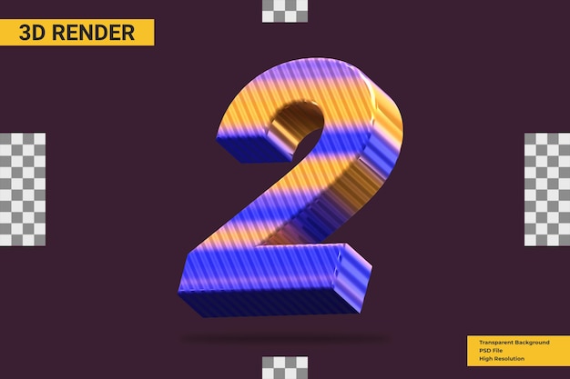 3D-Rendering Nummer 2 isoliert
