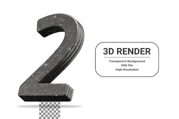 3D-Rendering Nummer 2 isoliert