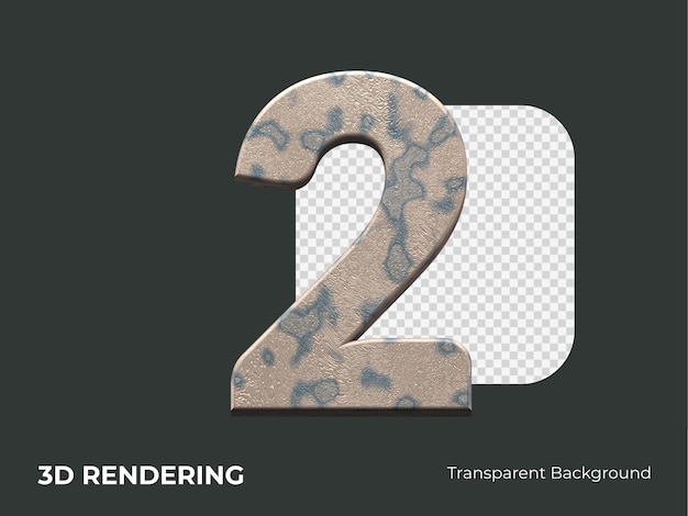 3d-rendering nummer 2 isoliert