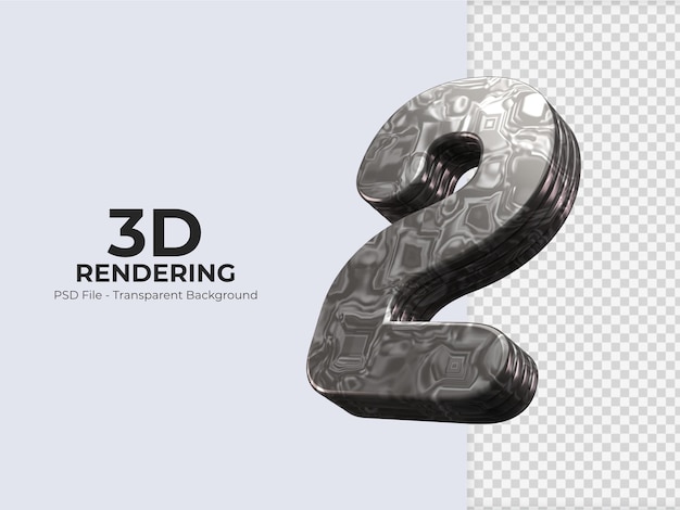 3d-rendering nummer 2 isoliert