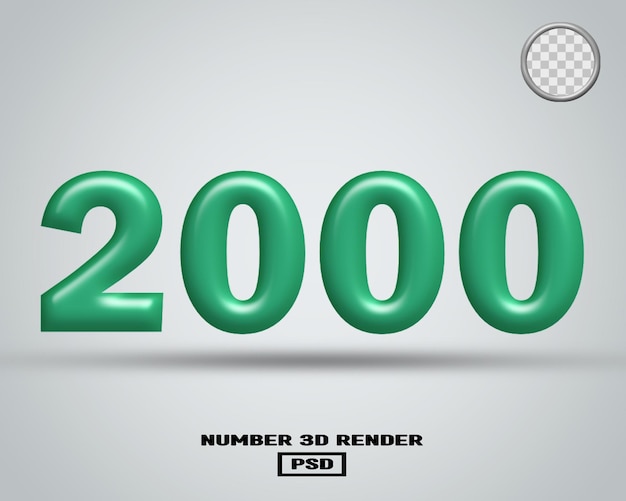 3D-Rendering Nummer 2000 Tosca glänzende Farbe