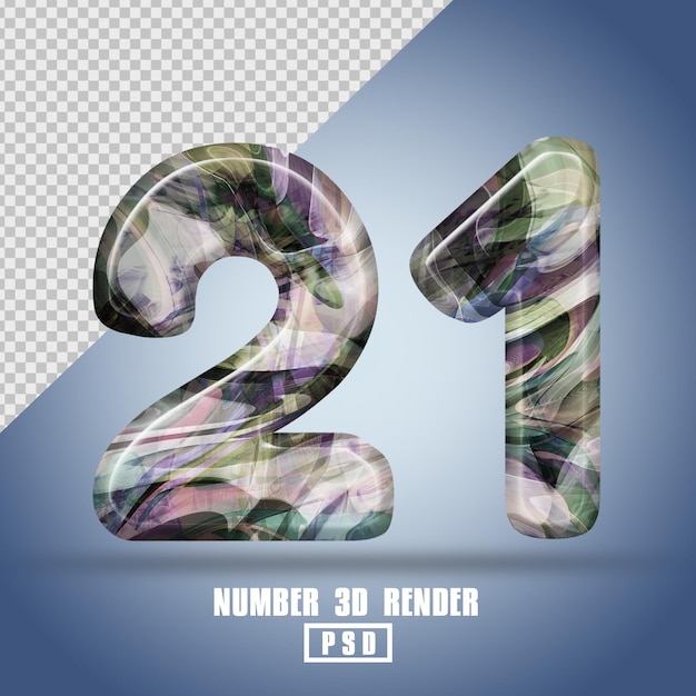 3D-Rendering Nummer 21 mit abstrakter flüssiger Texturfarbe