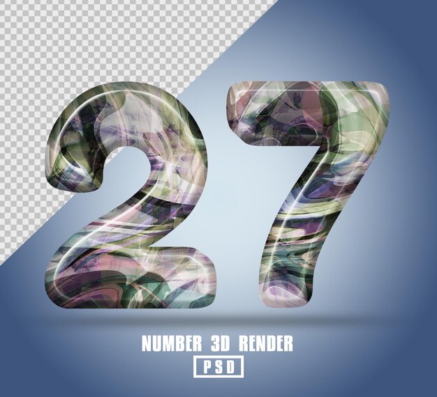 3D-Rendering Nummer 27 mit abstrakter flüssiger Texturfarbe