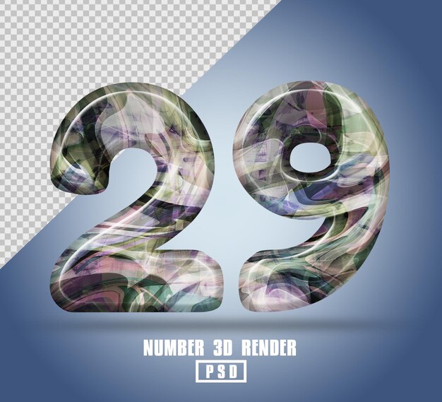 3D-Rendering Nummer 29 mit abstrakter flüssiger Texturfarbe