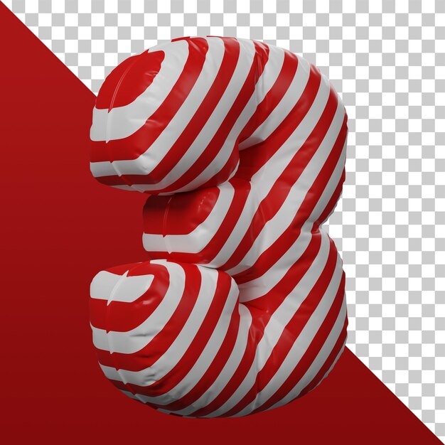 3d-rendering nummer 3 3d isoliert Premium Psd