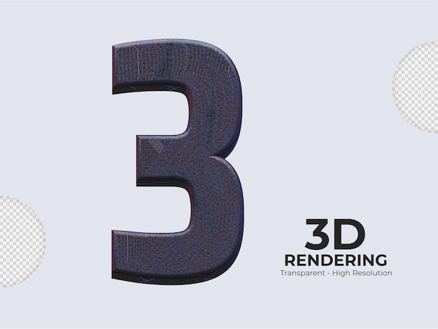 3D-Rendering Nummer 3 isoliert