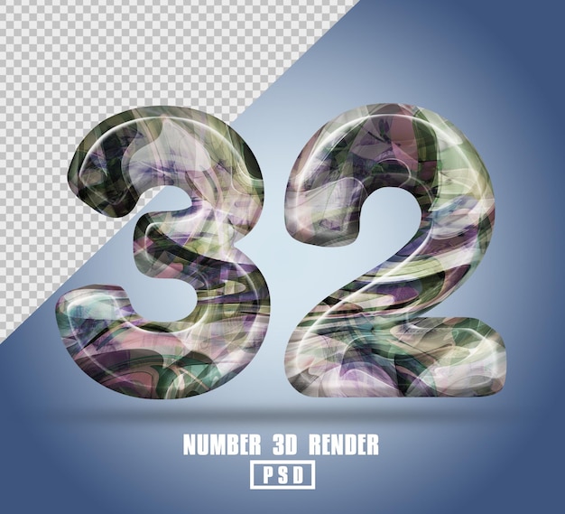 3D-Rendering Nummer 32 mit abstrakter flüssiger Texturfarbe