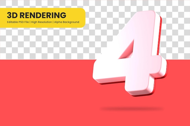 3d-rendering nummer 4 isoliert