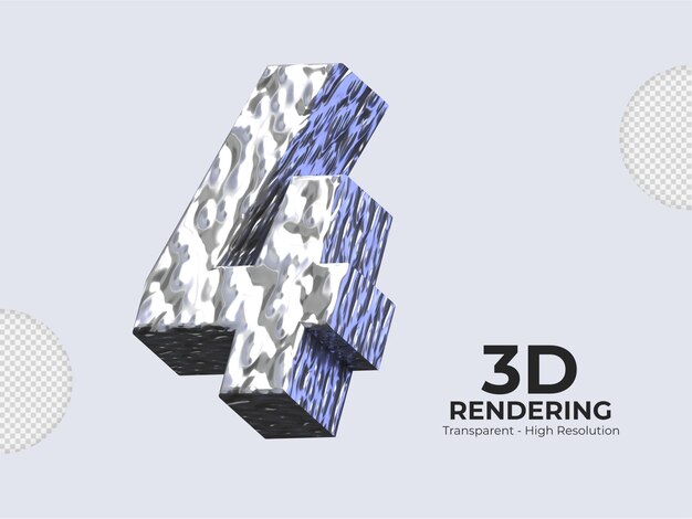 3D-Rendering Nummer 4 isoliert