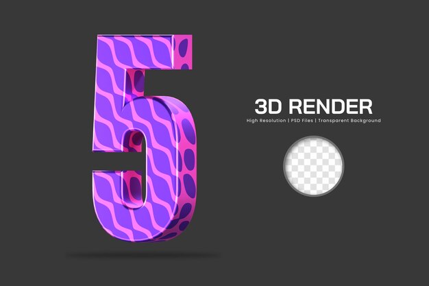 3D-Rendering Nummer 5 isoliert