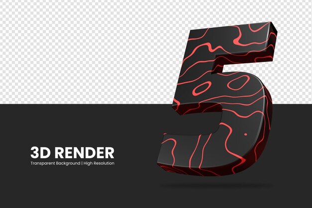 3D-Rendering Nummer 5 isoliert