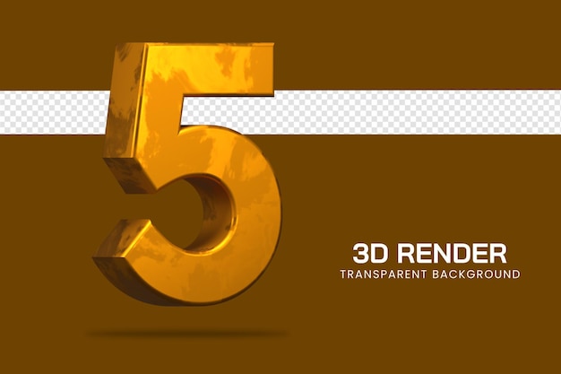 3D-Rendering Nummer 5 isoliert